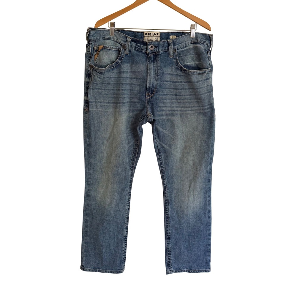Ariat M4 Relaxed Straight Leg Mens Blue Denim Jeans 38x32 Medium Wash
